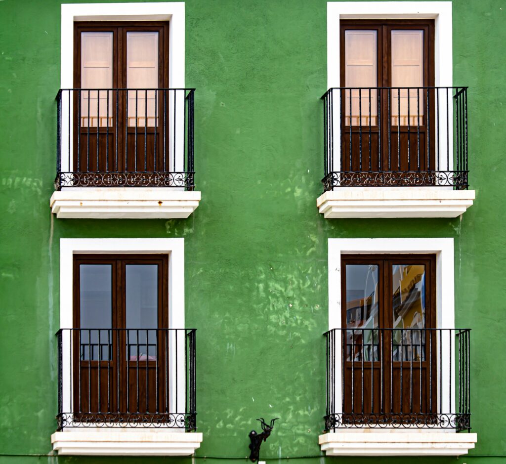 bright colored building spain