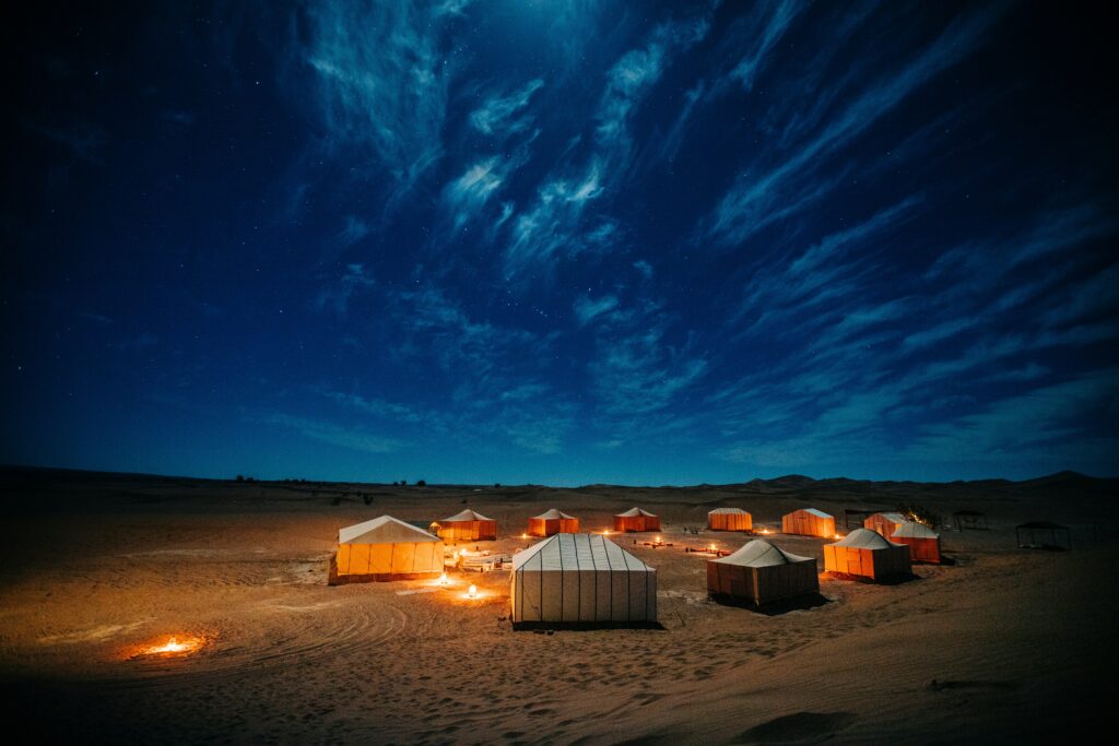 yoga camp in the sahara, morocco