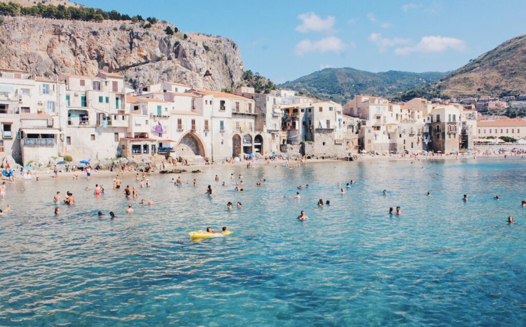 italy, sicily coastal town