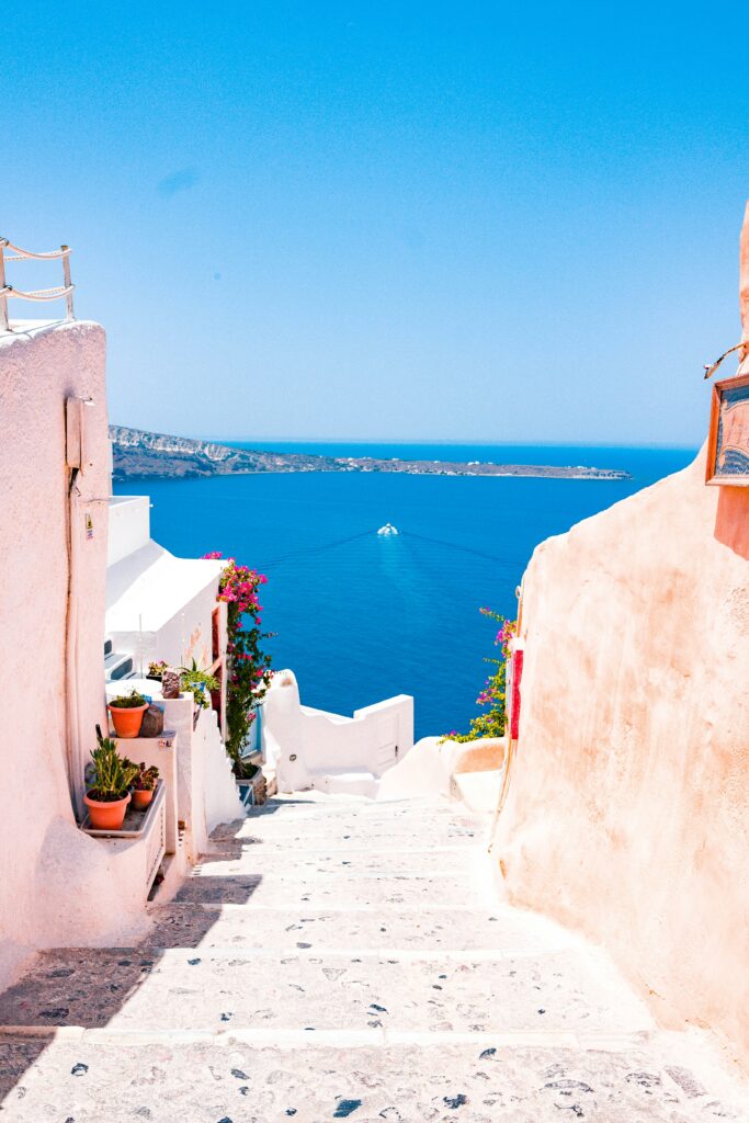 views of santorini and sea