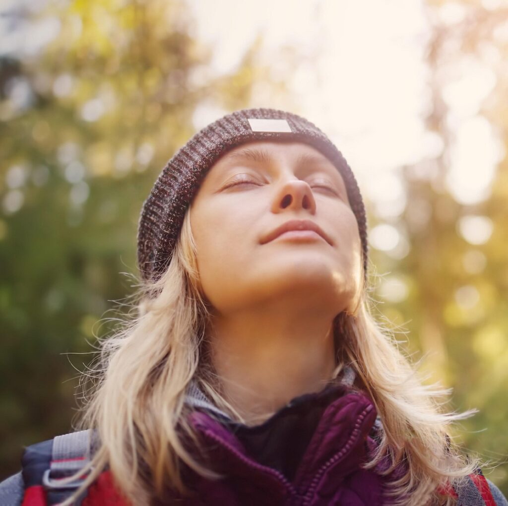 woman breathing