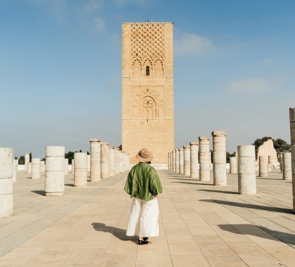 Photo of a girl focusing on a building