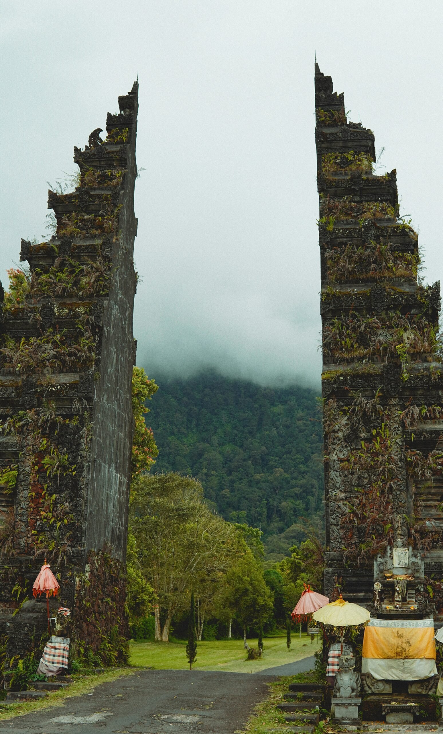 handara gate in bali framed by cool mountain air and clear dry-season weather