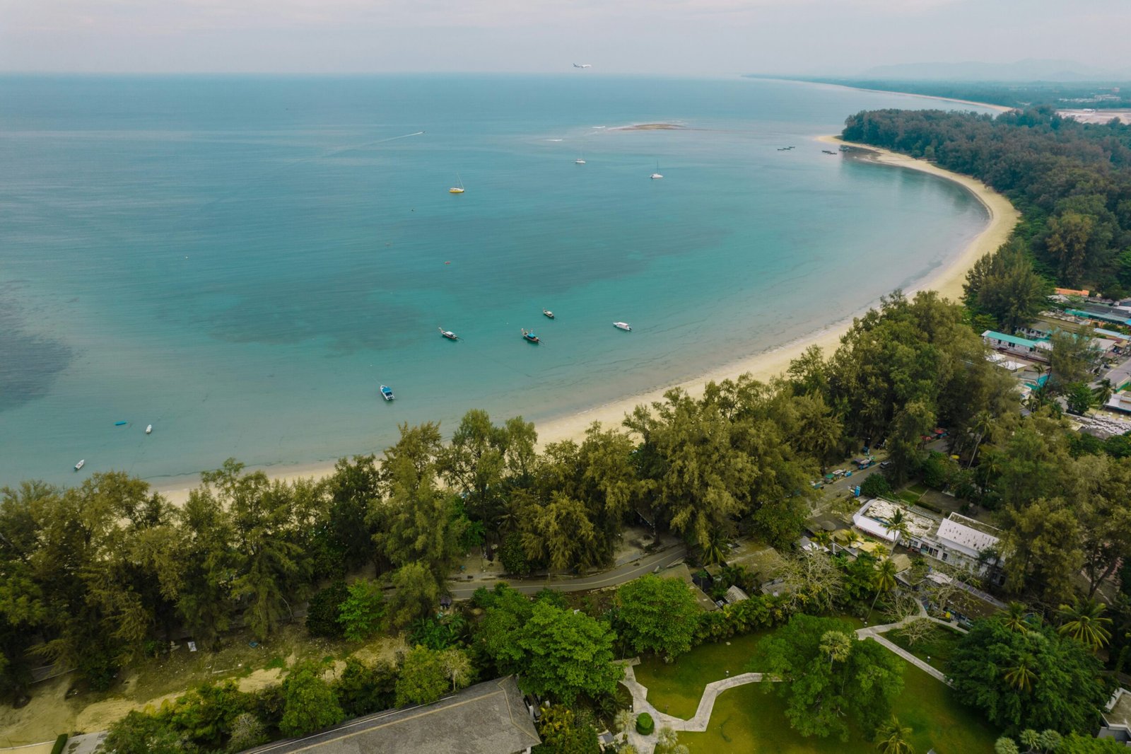 Aerial view of Phuket’s bright coastline for a sunny yoga retreat setting