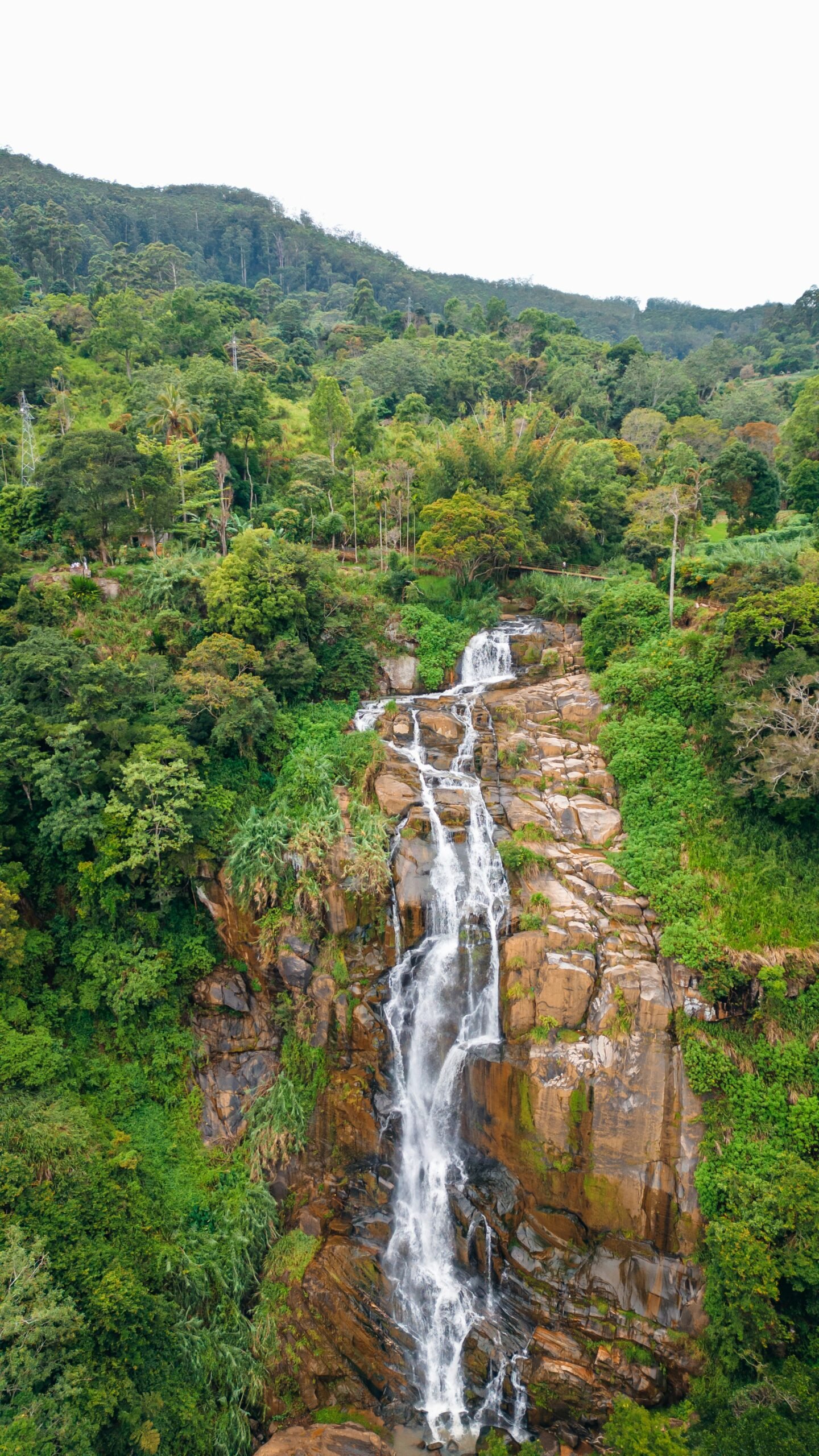 Lush waterfall landscape in Ella bringing a cleansing and restorative feel to an ayurveda retreat in Sri Lanka.