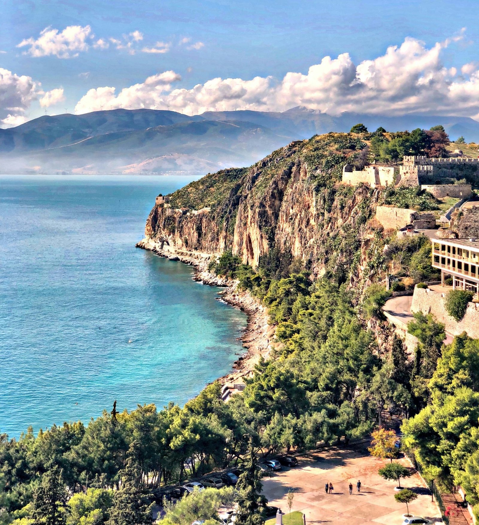 panorama of the views from a yoga retreat in the peloponnese