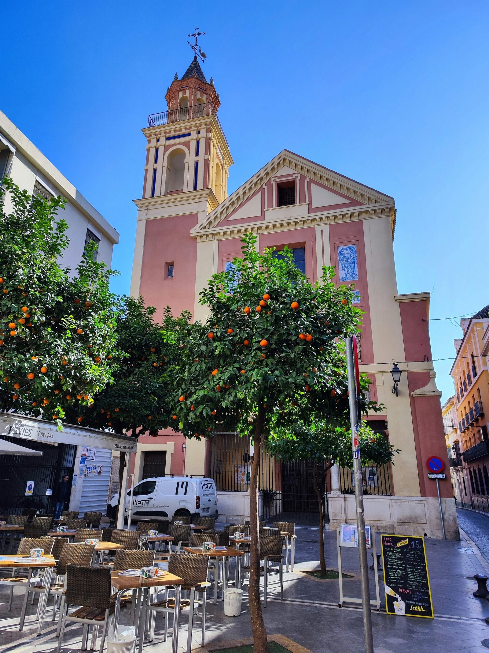 Narrow alley in Córdoba, Spain, lined with potted plants and whitewashed walls.