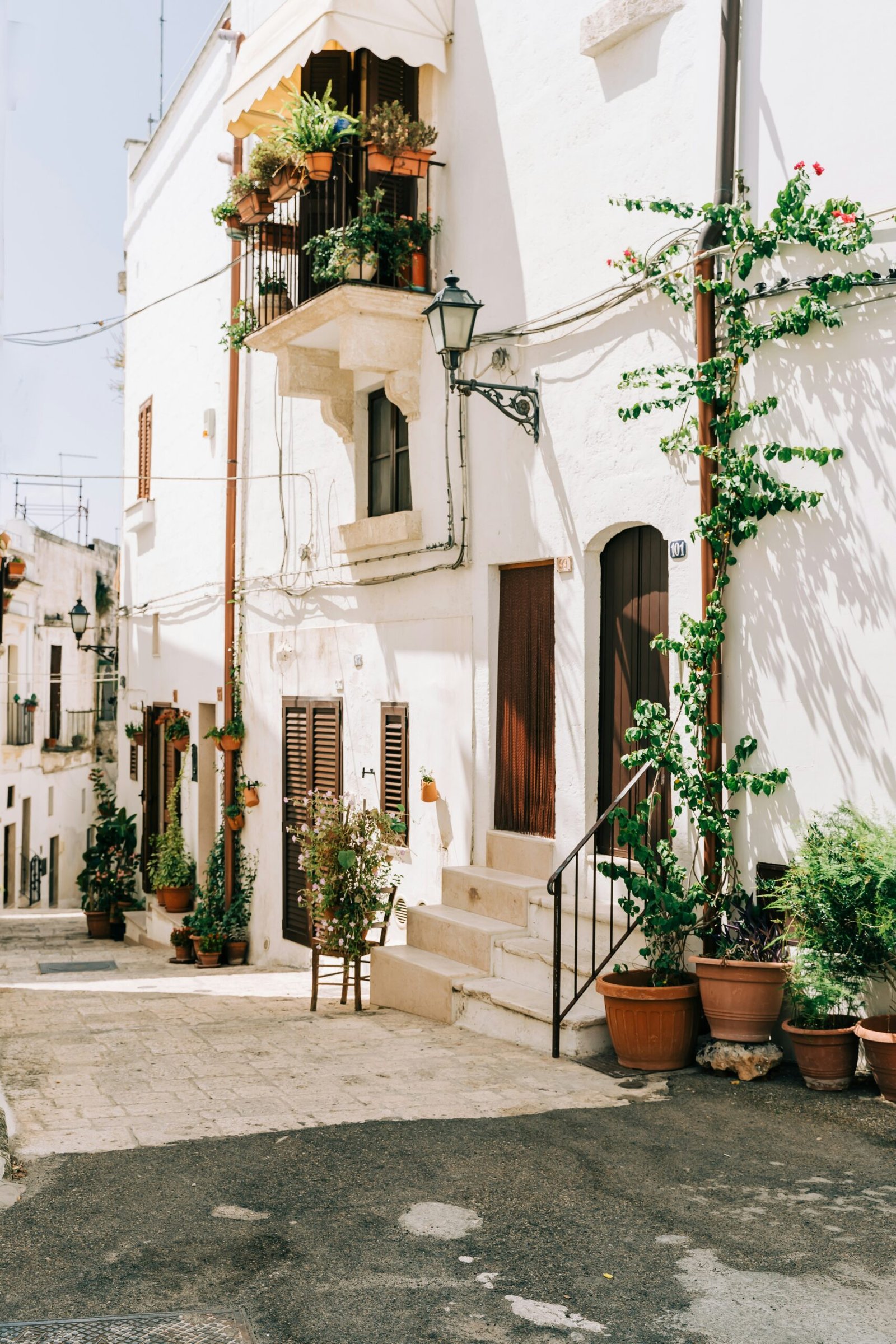 "A peaceful corner of a Southern European village, where finding stillness starts with fresh ingredients and mindful prep.