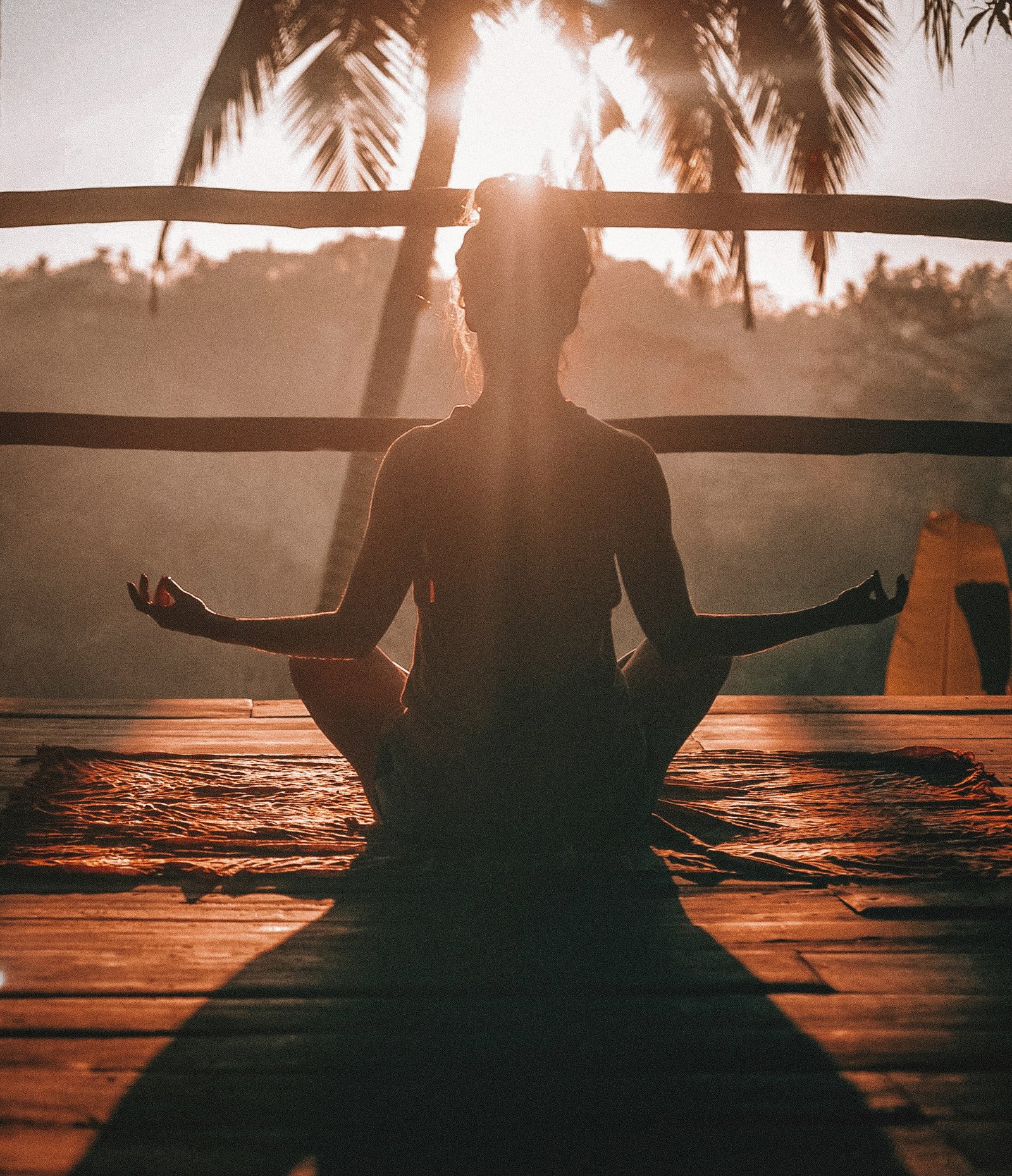 yoga at sunset