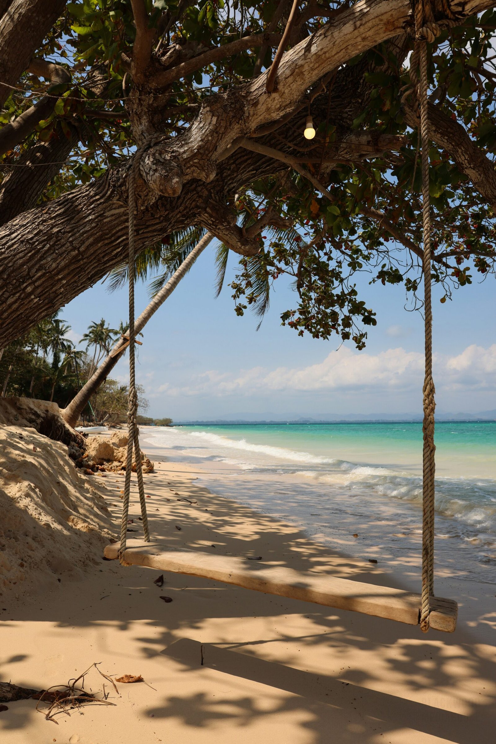 Hammock hanging by the beach in a tranquil retreat setting perfect for slowing down and unwinding