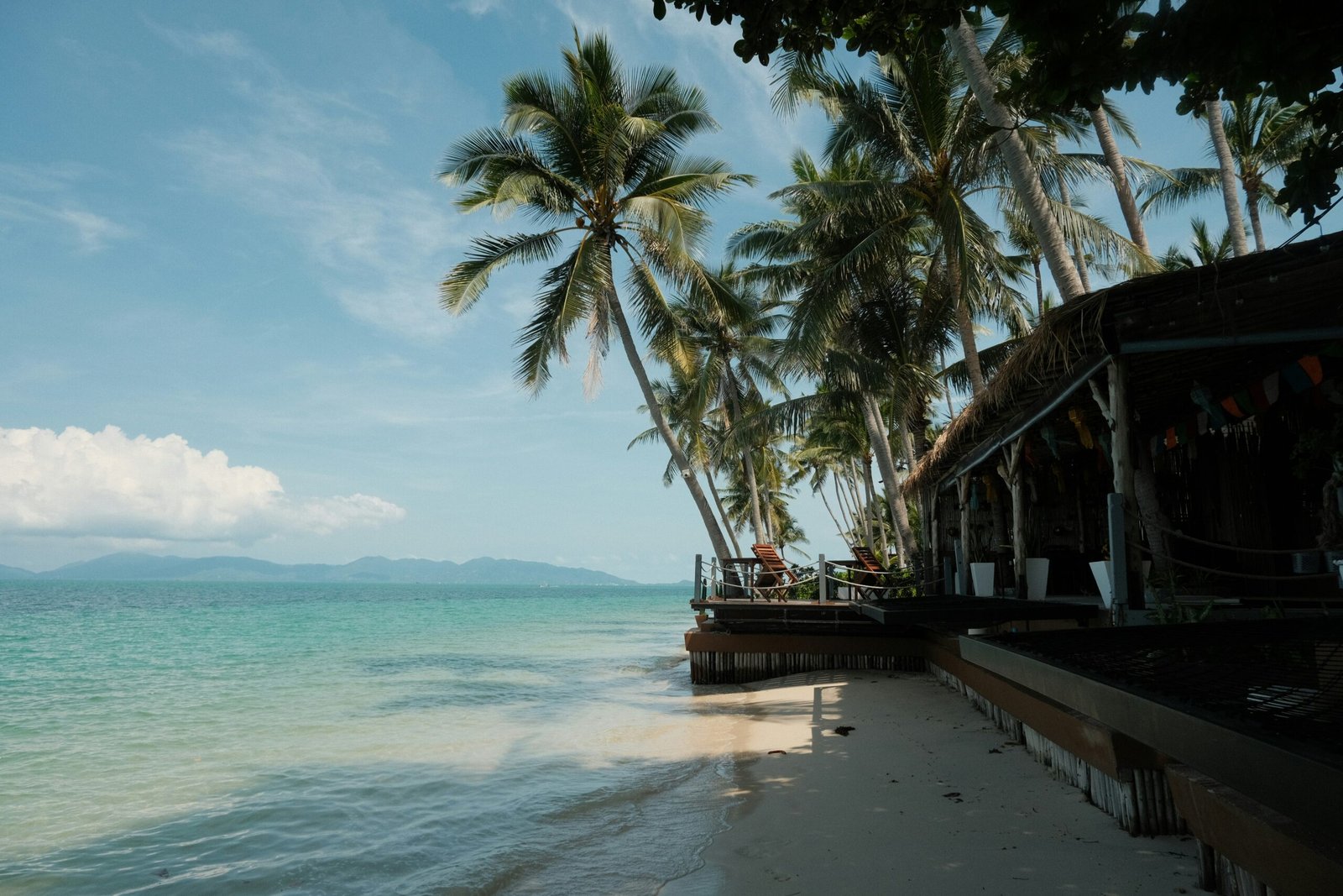 Palm-lined Koh Samui beach suited to a low-season wellness escape in Thailand