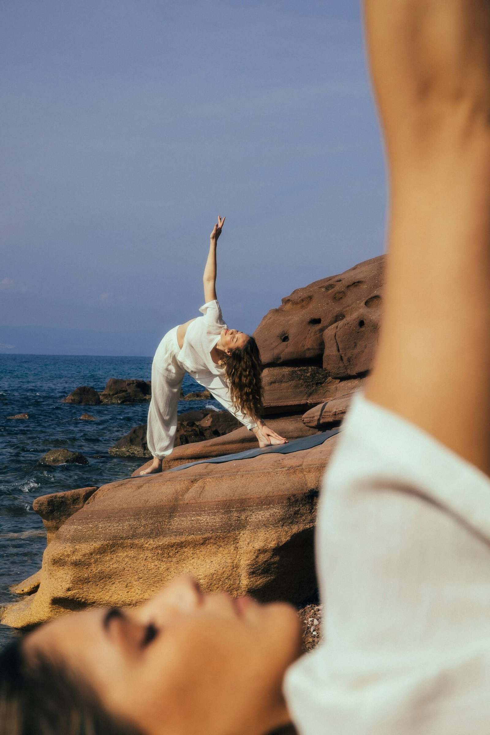 A woman doing a yoga pose