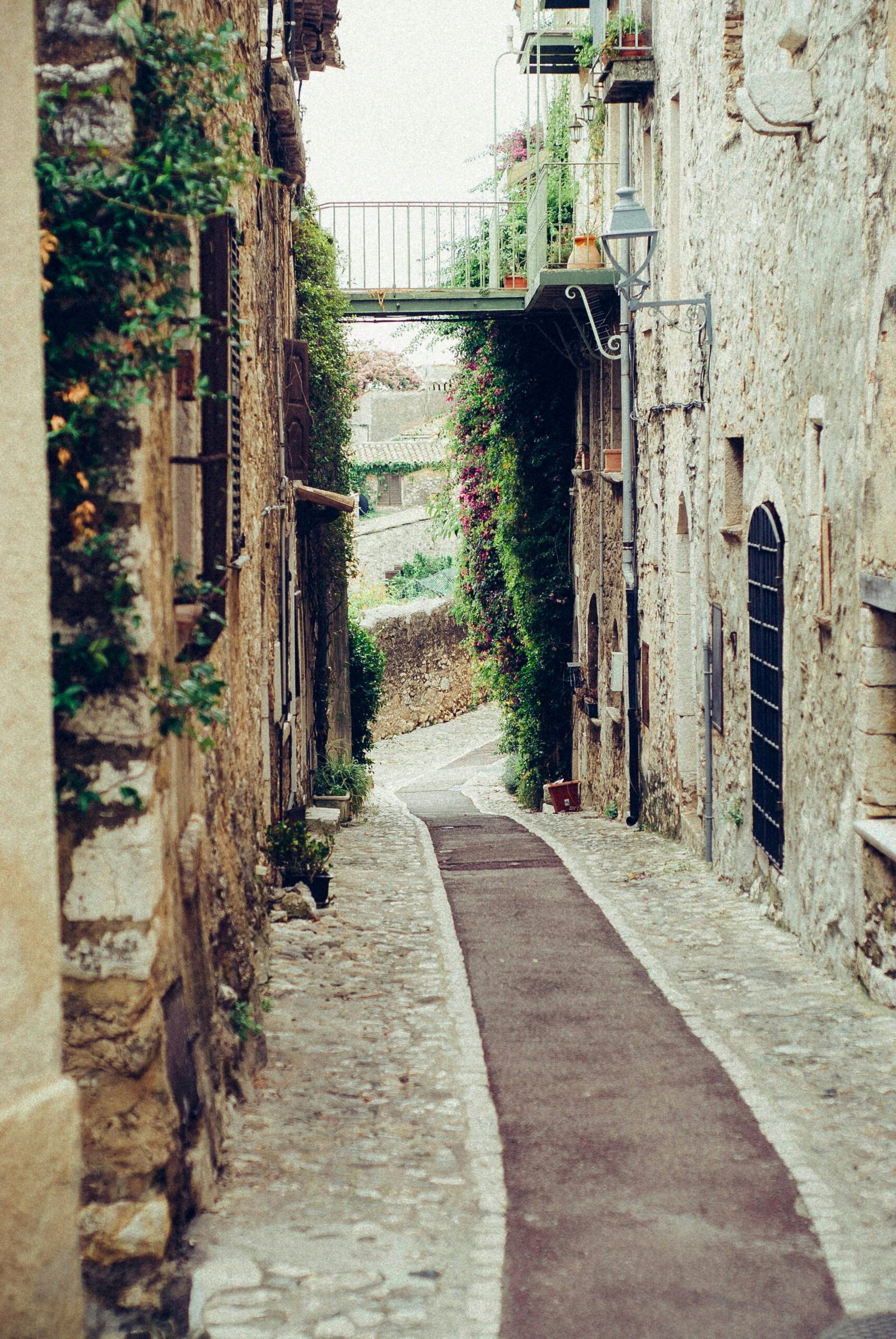august in italy, a view of a village
