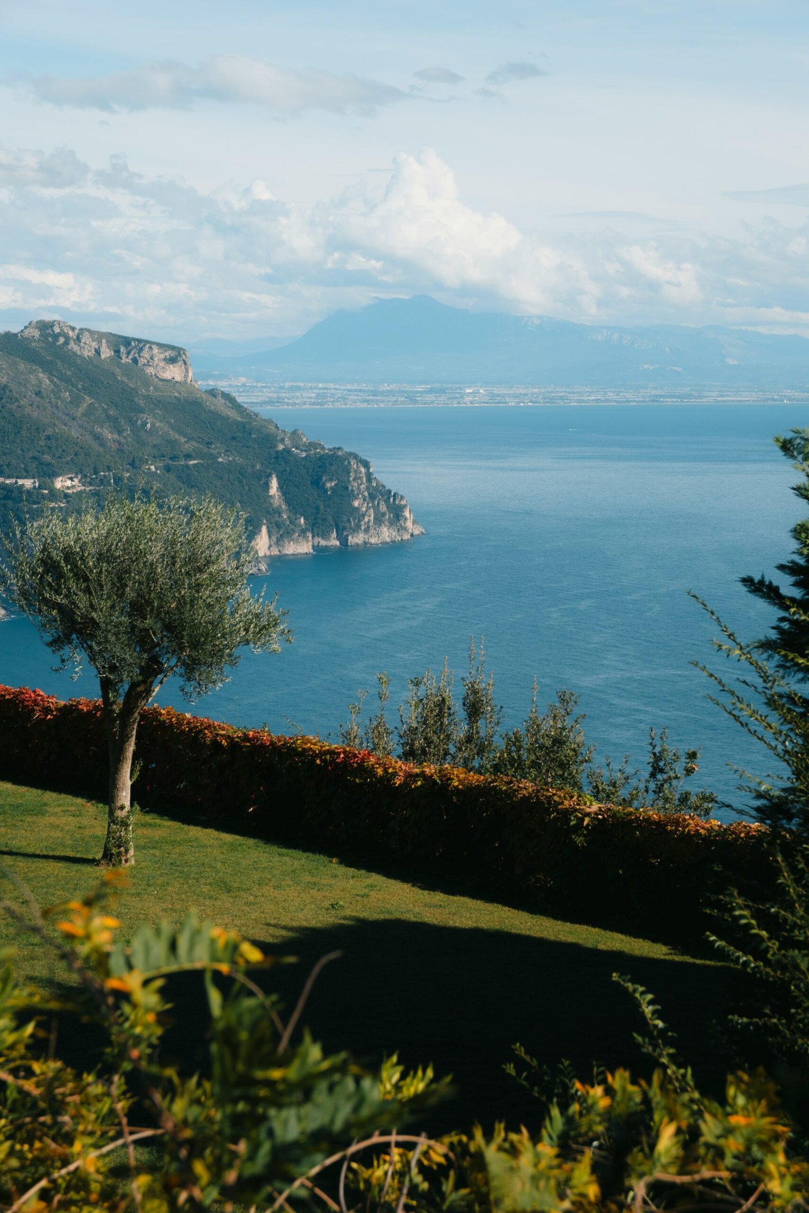 Hilltop view over the coastline in Ravello, Italy, matching the peaceful and scenic atmosphere of a retreat by the sea.