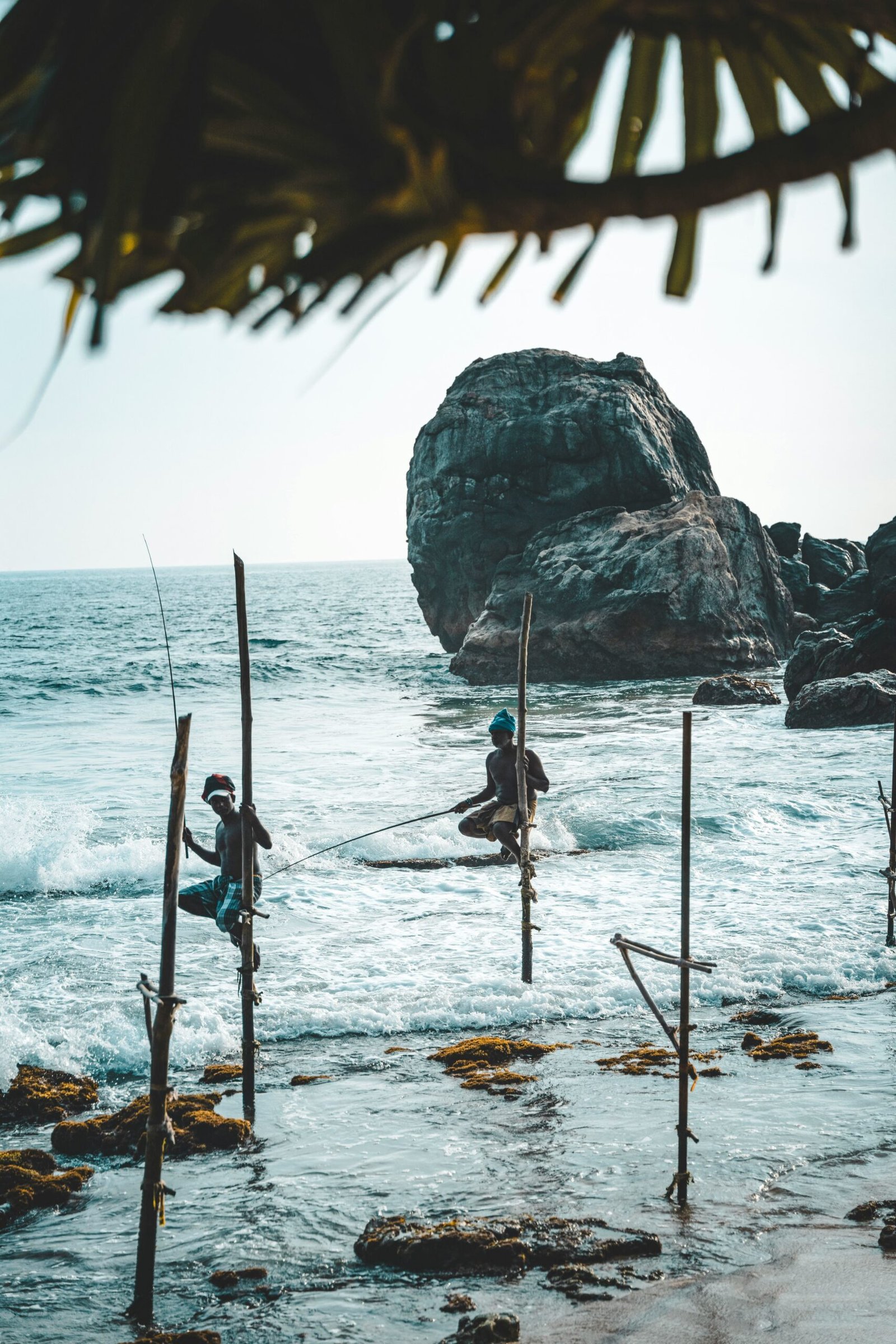 Beach scene in Koggala with local life unfolding beside the Indian Ocean.