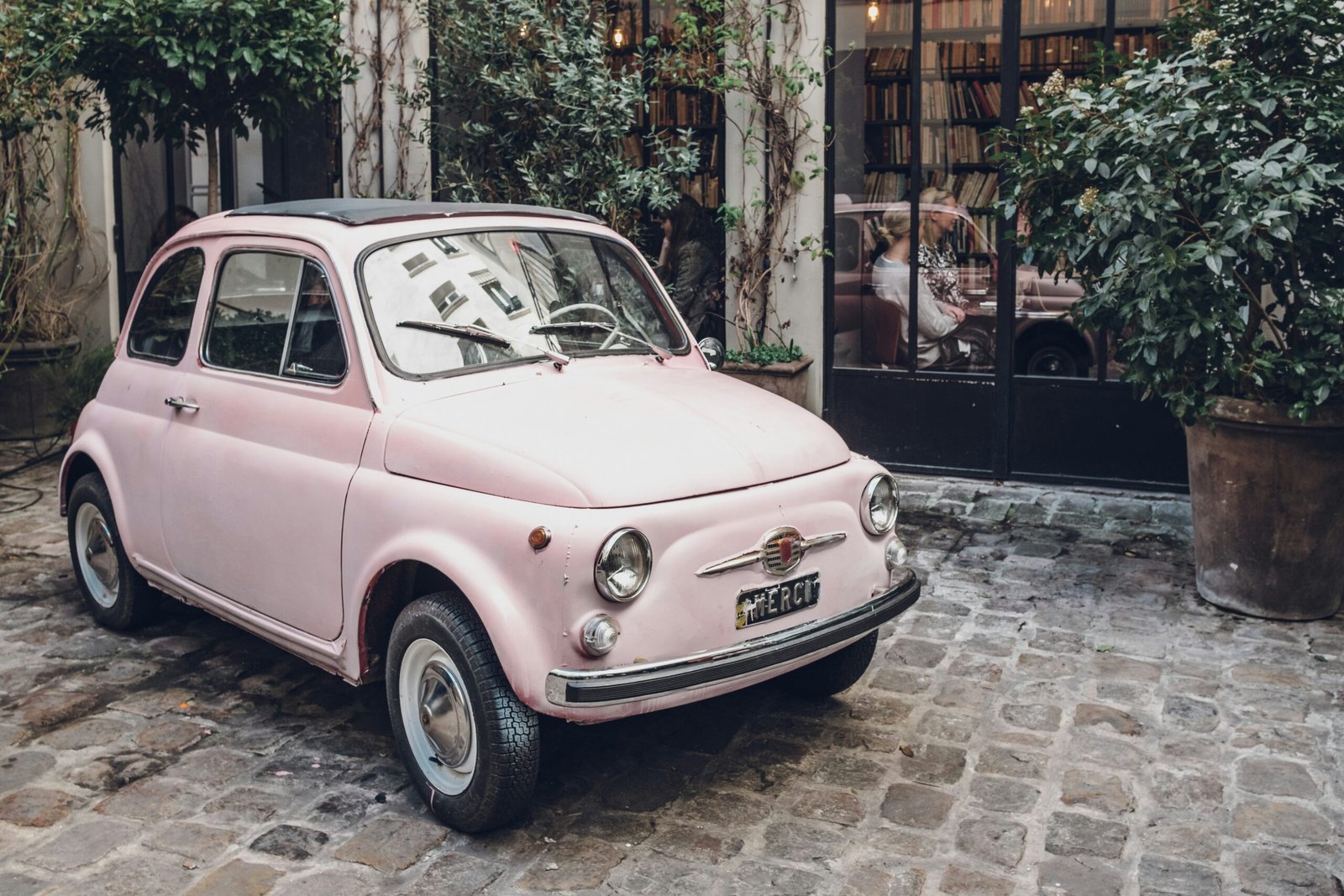 view of a fiat 500 in italy in may