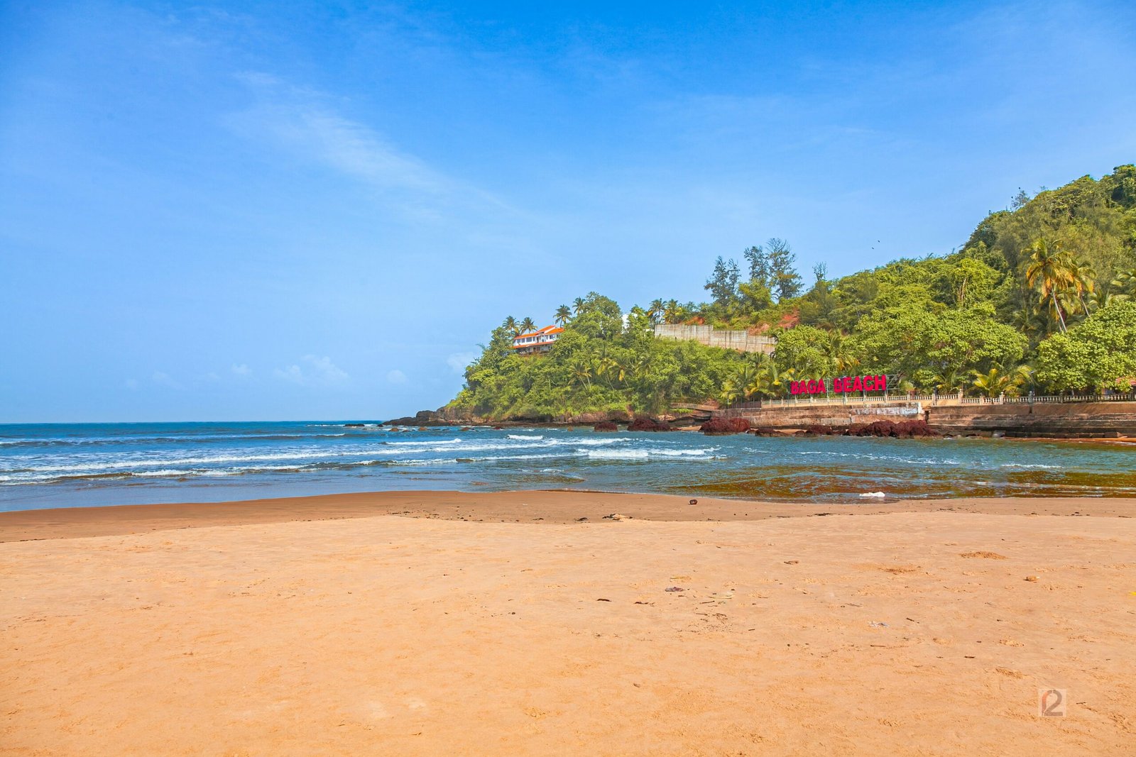 Quiet shoreline in Baga, Goa, suited to a gentler Ayurveda retreat by the sea in January