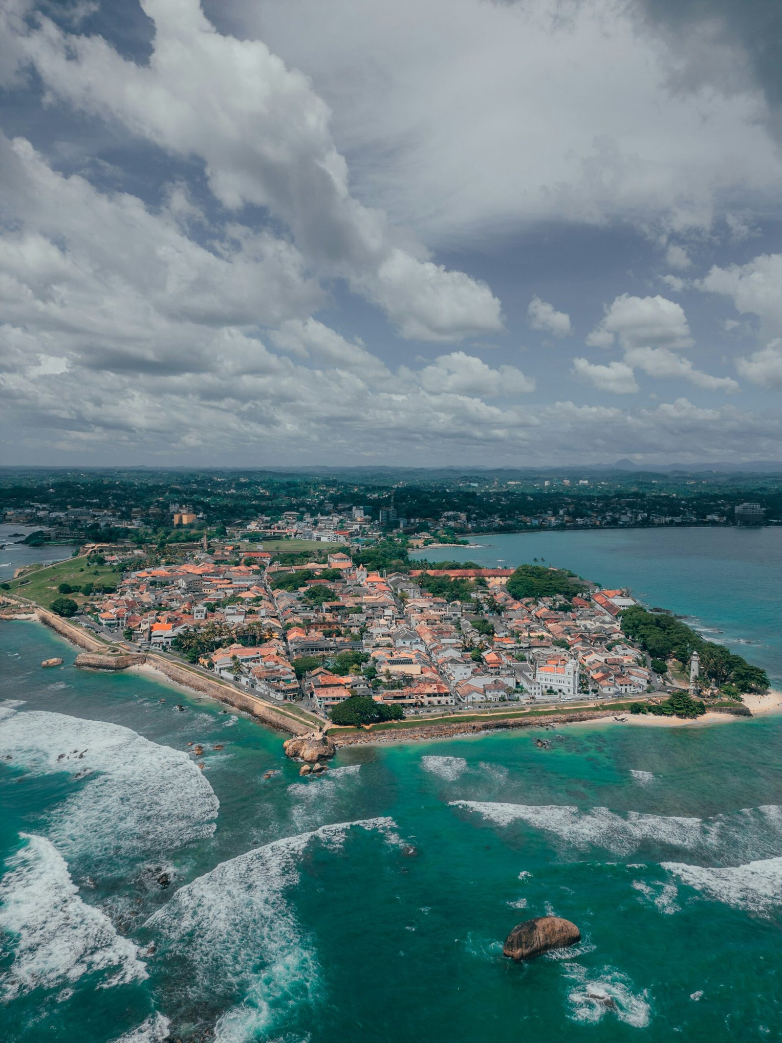 Aerial view of Galle Fort in Sri Lanka, bringing perspective, history, and grounded coastal depth to an autumn retreat journey.