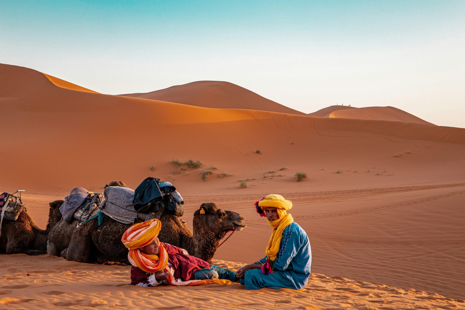 nomads in the sahara desert in morocco