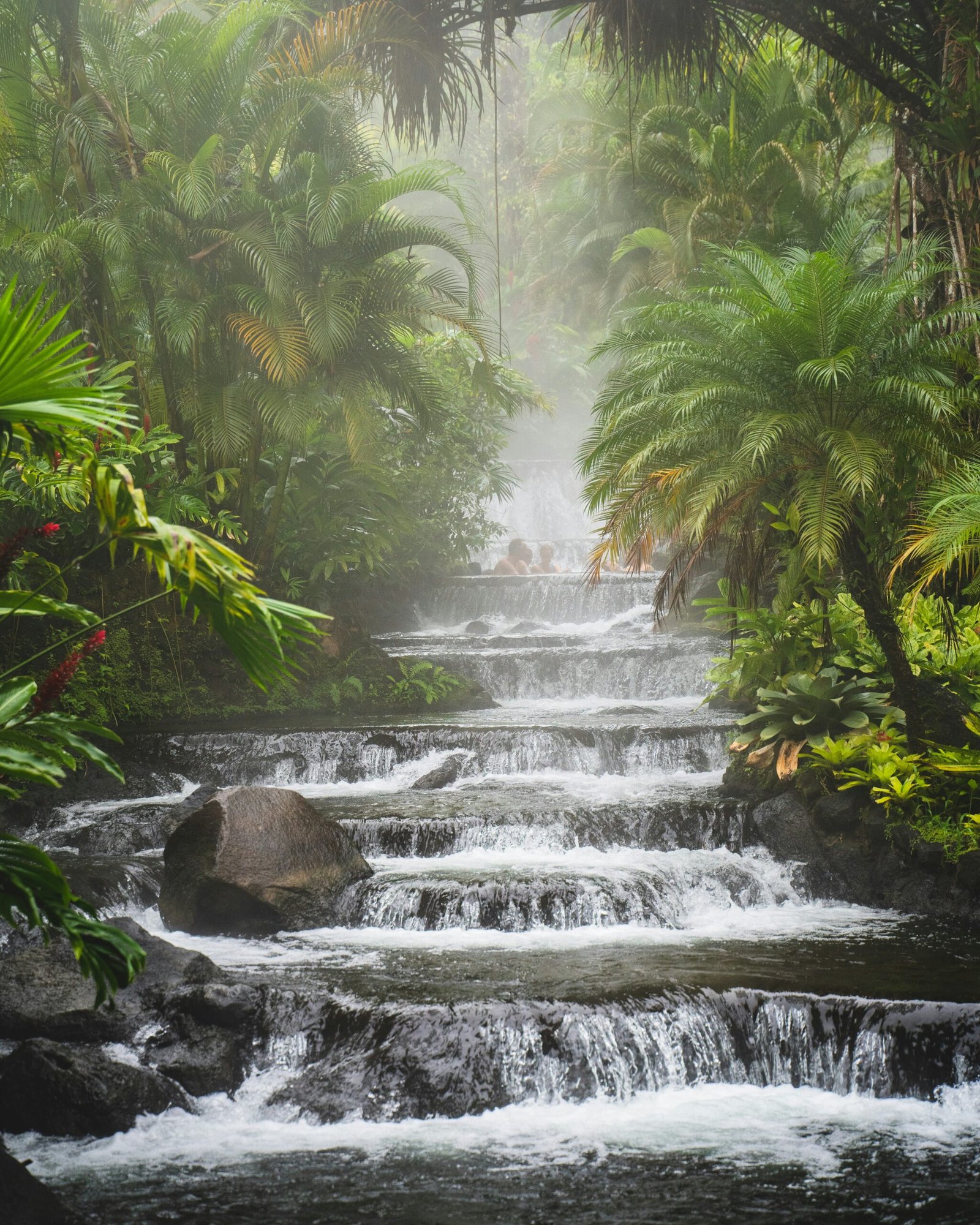Tropical waterfall and hot springs landscape in Costa Rica that matches the cleansing and revitalizing feel of a spring retreat.
