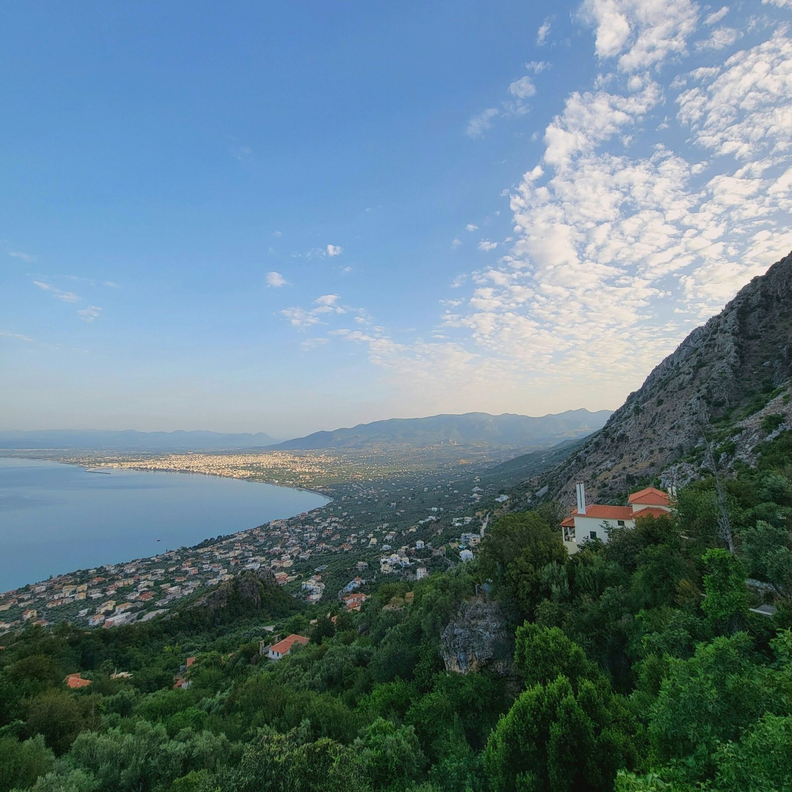 Seafront view in Kalamata on the Peloponnese with gentle coastal light for a restorative mainland retreat stay.