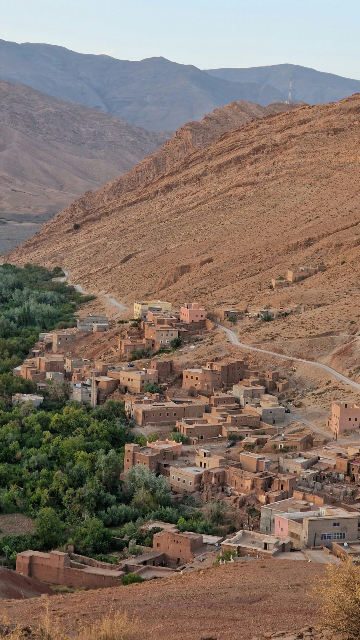 atlas foothill village in morocco with fresh valleys and cool mountain air